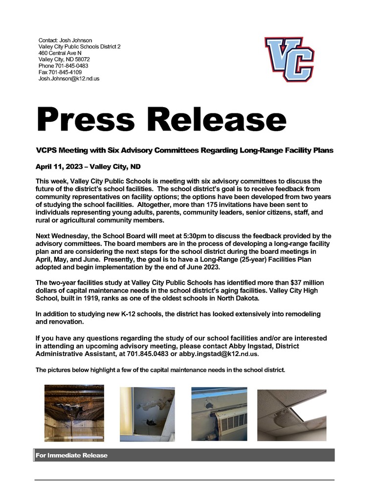 Facilities Press Release